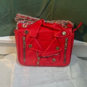 Red Chain Strap Women's Bag